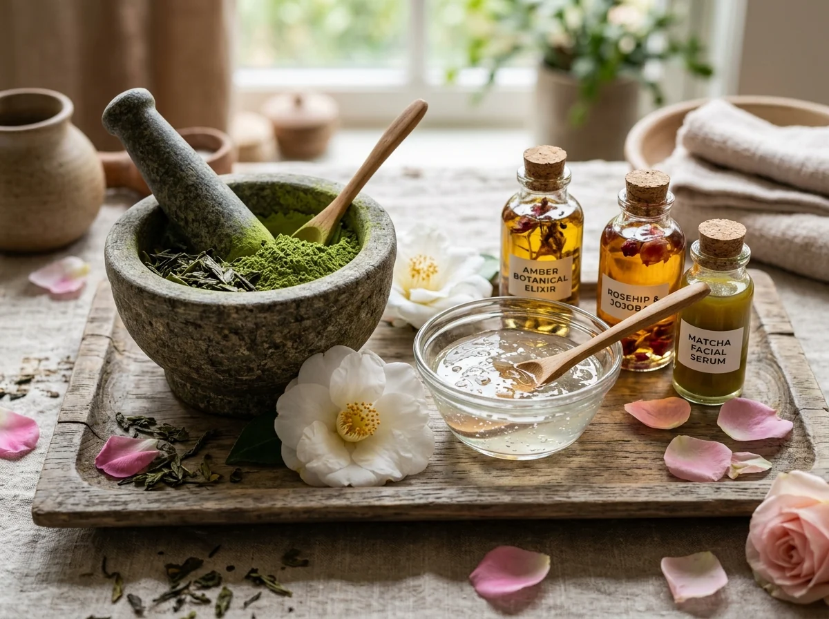 Artisan Botanical Skincare Elixirs with Green Tea & Aloe Vera