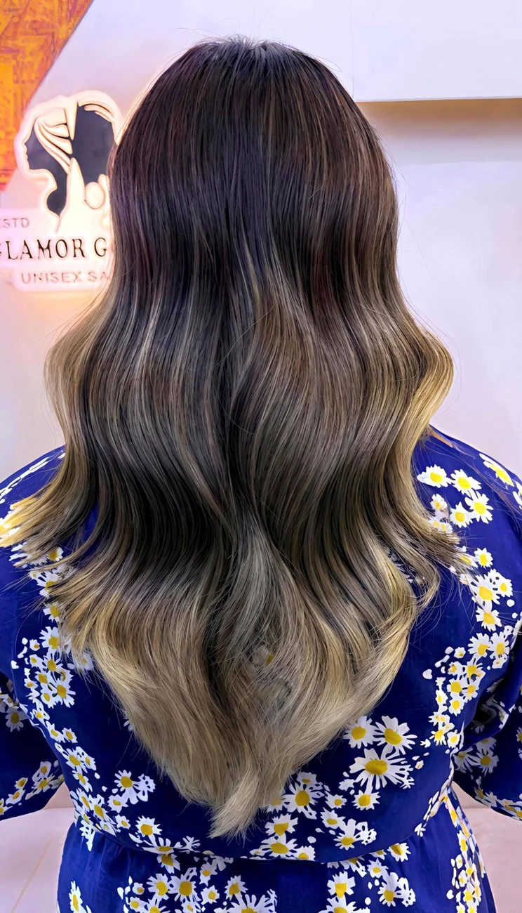 Balayage hair color and highlights at Glamor Gossip