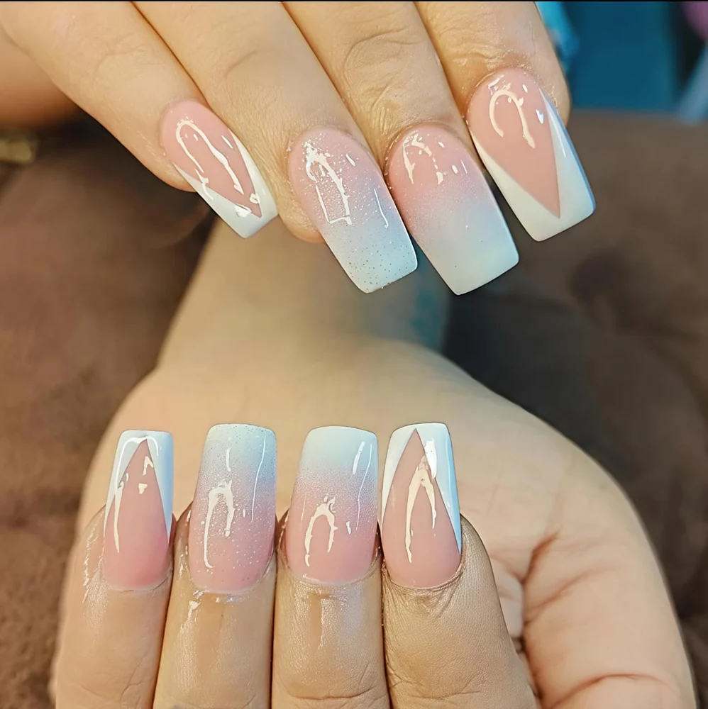 Gel nail art extensions and manicure